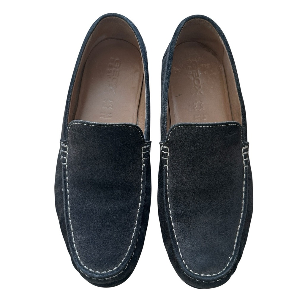 Geox Respira Moccasins Loafers‎ Driving Shoes  Men's 42 US 9 Black Suede Leather